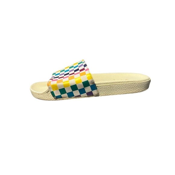 Vans Women's Size 10 Rainbow Checkered Slide Sandals Multicolor Checker Board - Picture 4 of 9